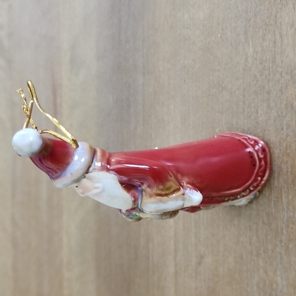 Vintage Santa Bell Christmas Ornament – Ceramic Pottery - Picture 3 of 7